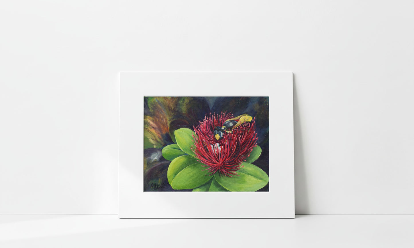 "Nalo Meli Maoli - Hawaiian Yellow Faced Bee" Art Print