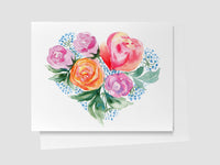 Floral design greeting card on a white background