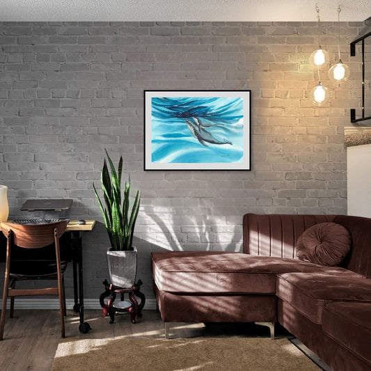 "Upward" (Koholā - Humpback Whales) Original Watercolor