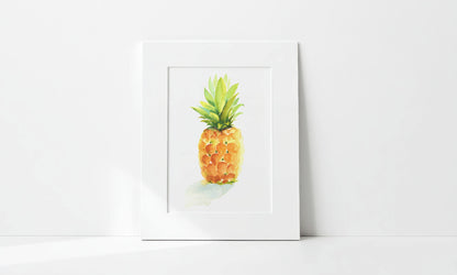Matted artwork of a pineapple on a white background