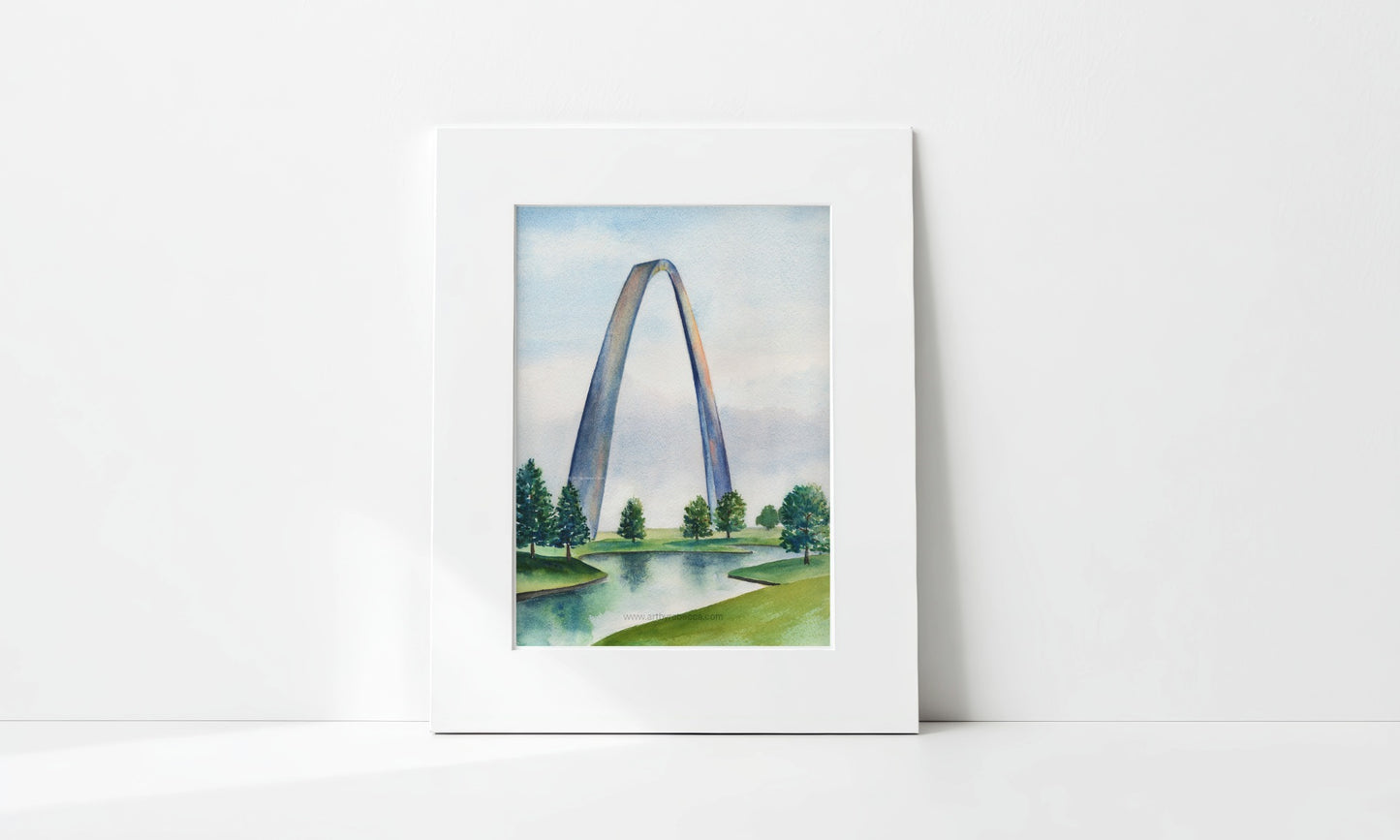"St. Louis Arch at Dusk" Art Print