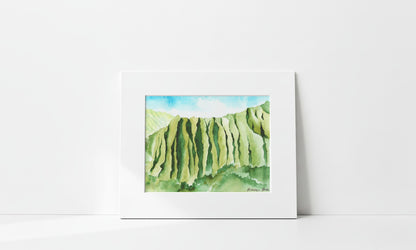 "Emerald Ridges - Ko'olau Mountains" Art Print - Hawai'i Mountain Landscape