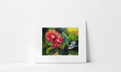 "'Ōhi'a Lehua Glow" Art Print - Hawai'i Botanical Flowers