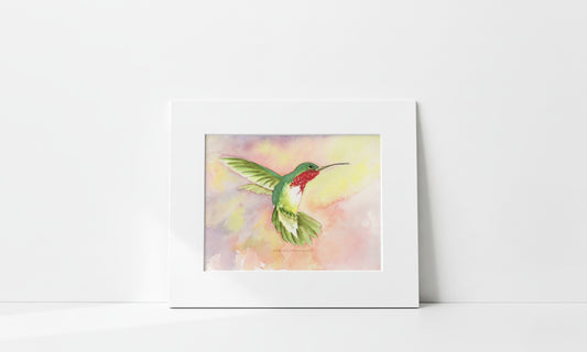 "Ruby-Throated Hummingbird" Art Print