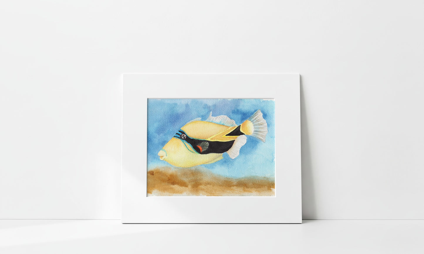 "Humuhumunukunukuāpuaʻa Goes Swimmin' By" Fish Art Print
