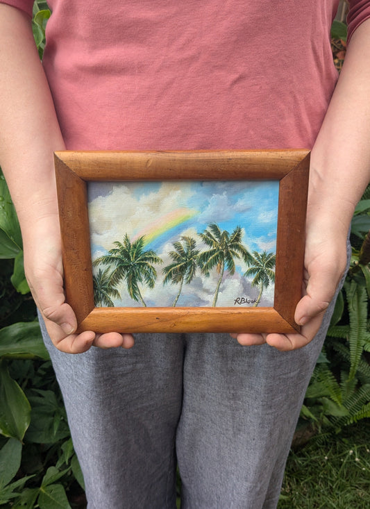 "Rainbow and Palms in Waikele Skies"